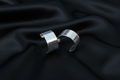Geometric Pattern Hoop Stud Earrings