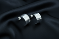 Etched Geometric Pattern Hoop Stud Earrings