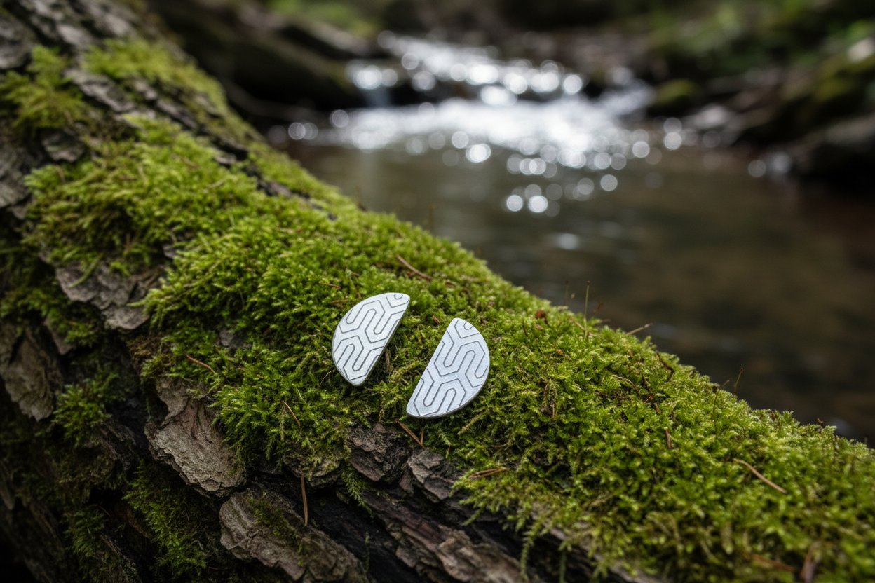 Semi Circle Textured Stud Earrings