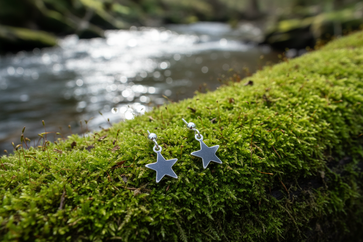 Star Stud Dangle Earrings