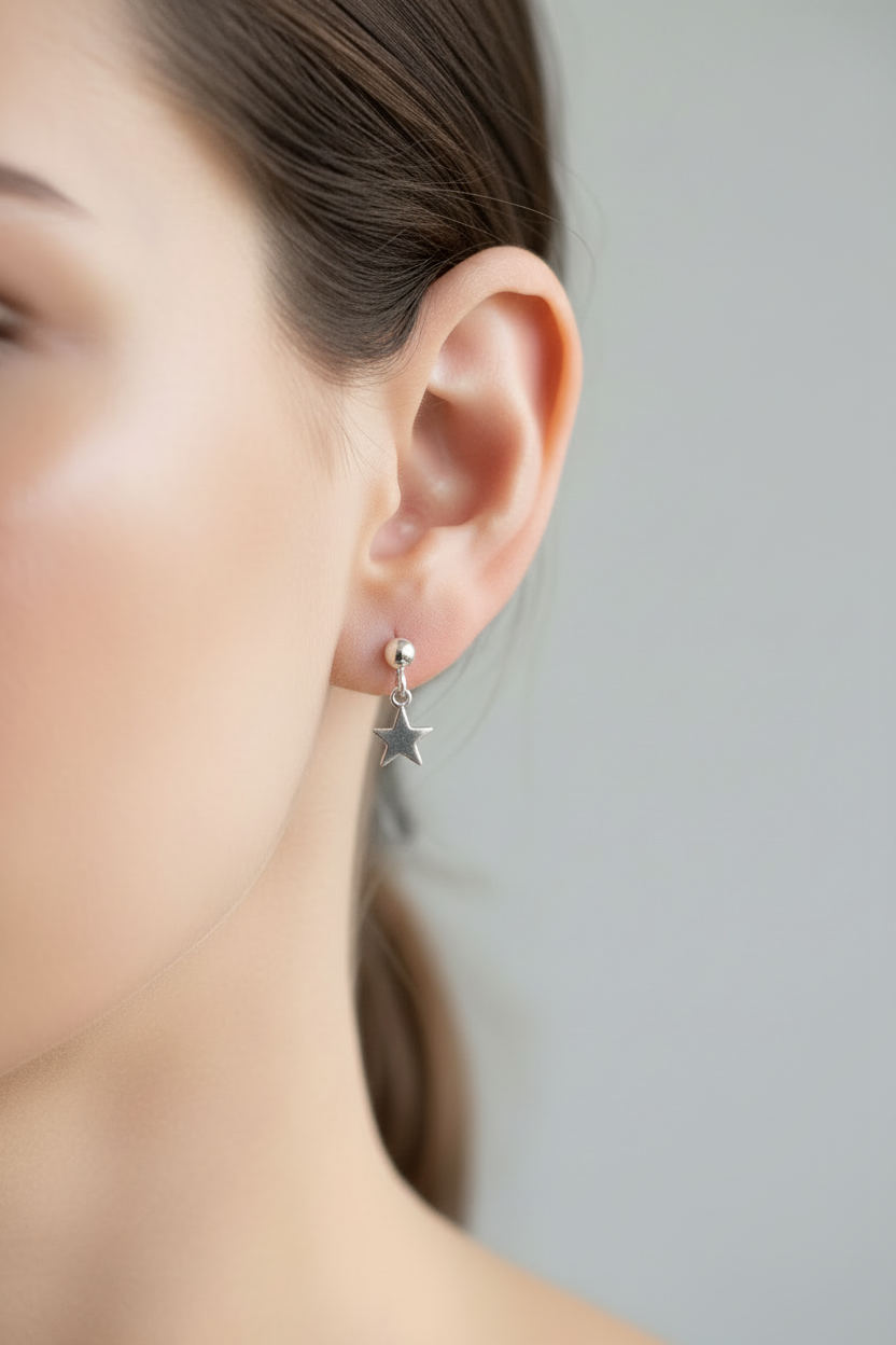 Star Stud Dangle Earrings