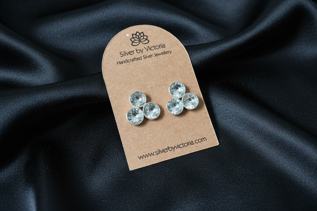 Trio Domed Stud Earrings