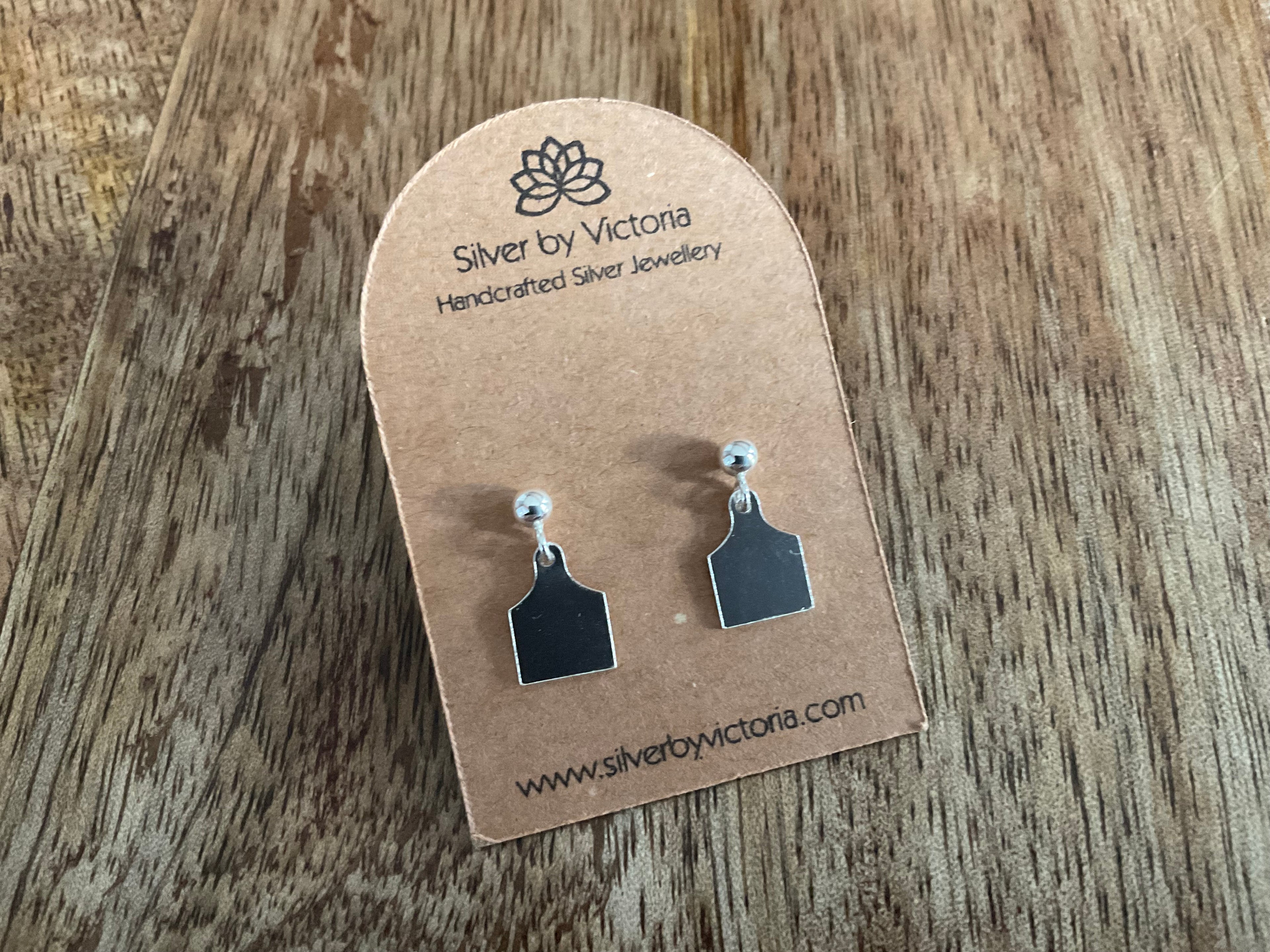 Cow Tag Stud Dangle Earrings