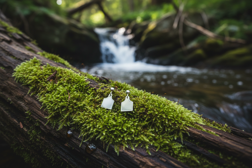 Cow Tag Stud Dangle Earrings