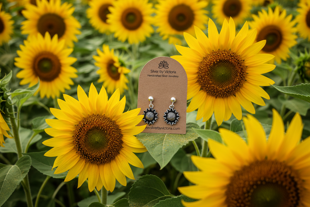 Sunflower Stud Dangle Earrings