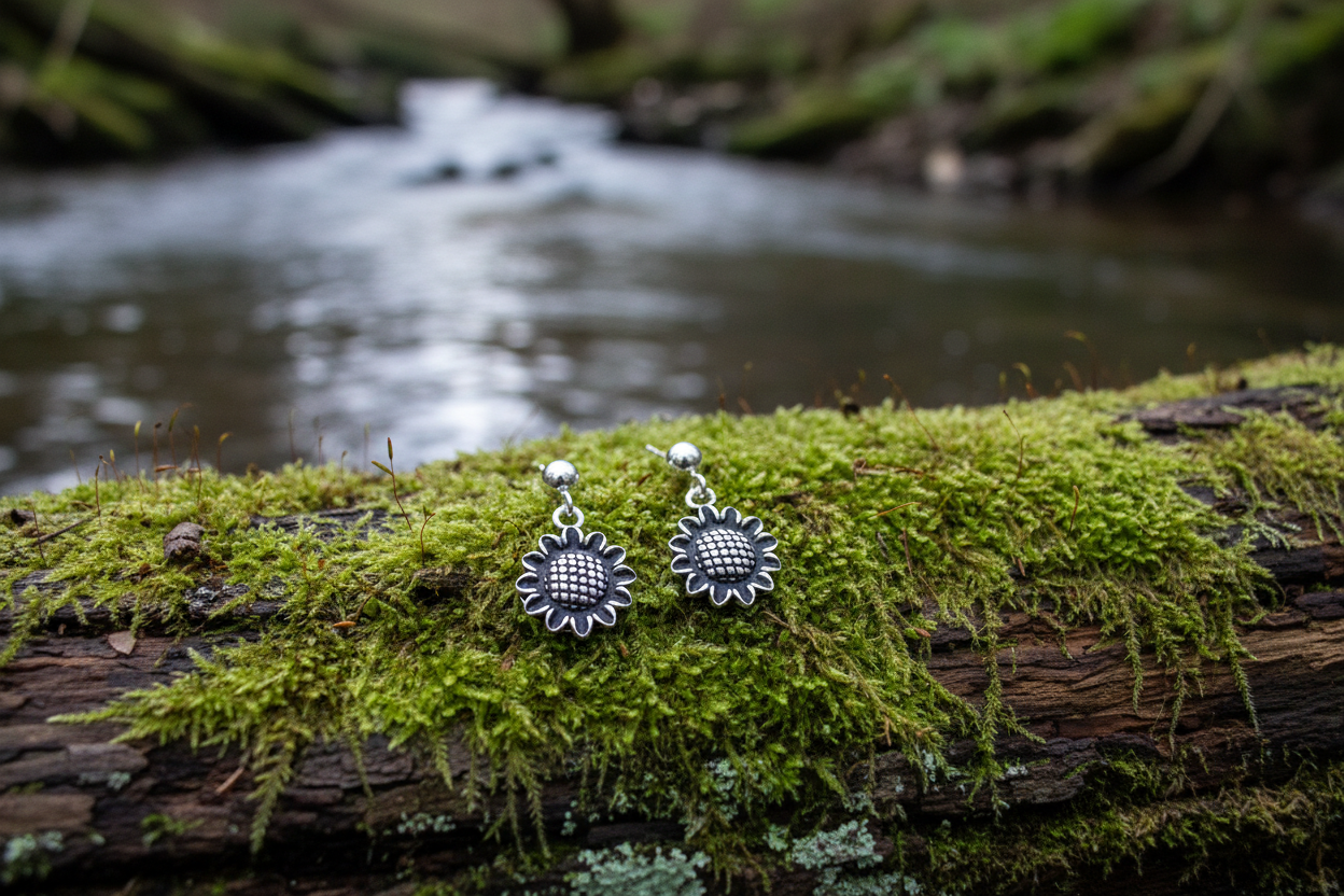 Sunflower Stud Dangle Earrings