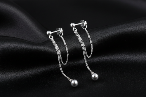 Ball & Chain Stud Earrings