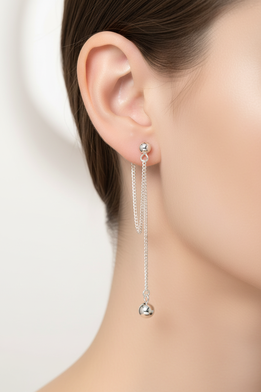 Ball & Chain Stud Earrings