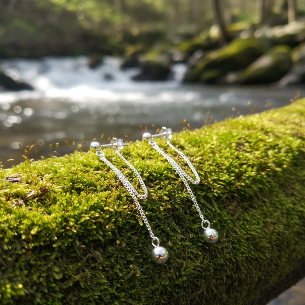 Ball & Chain Stud Earrings