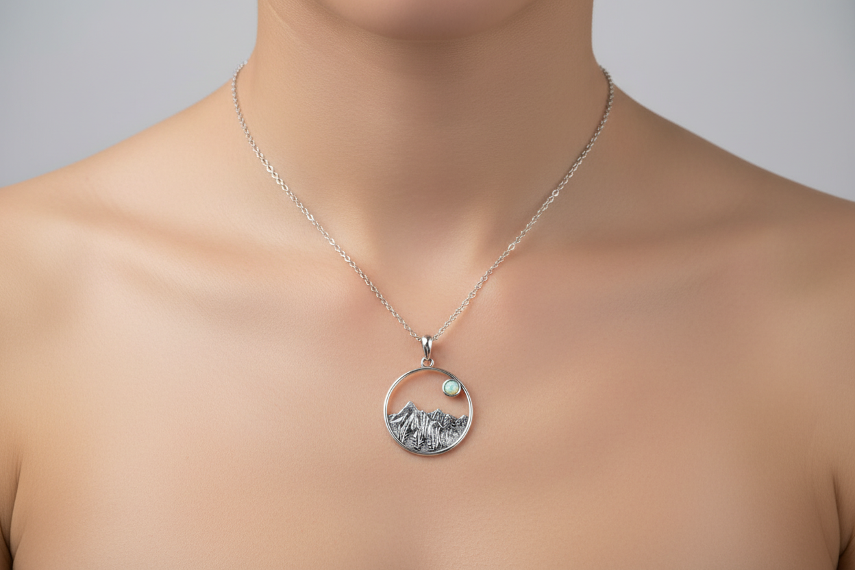 Opal Mountain Pendant & Chain