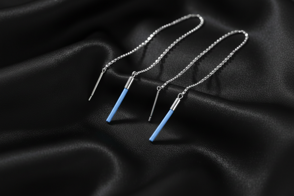 Blue Opal Threader Earrings