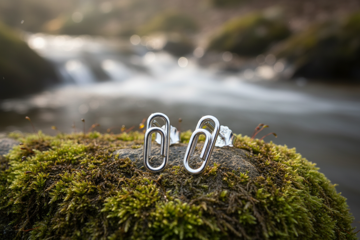 Paperclip Stud Earrings