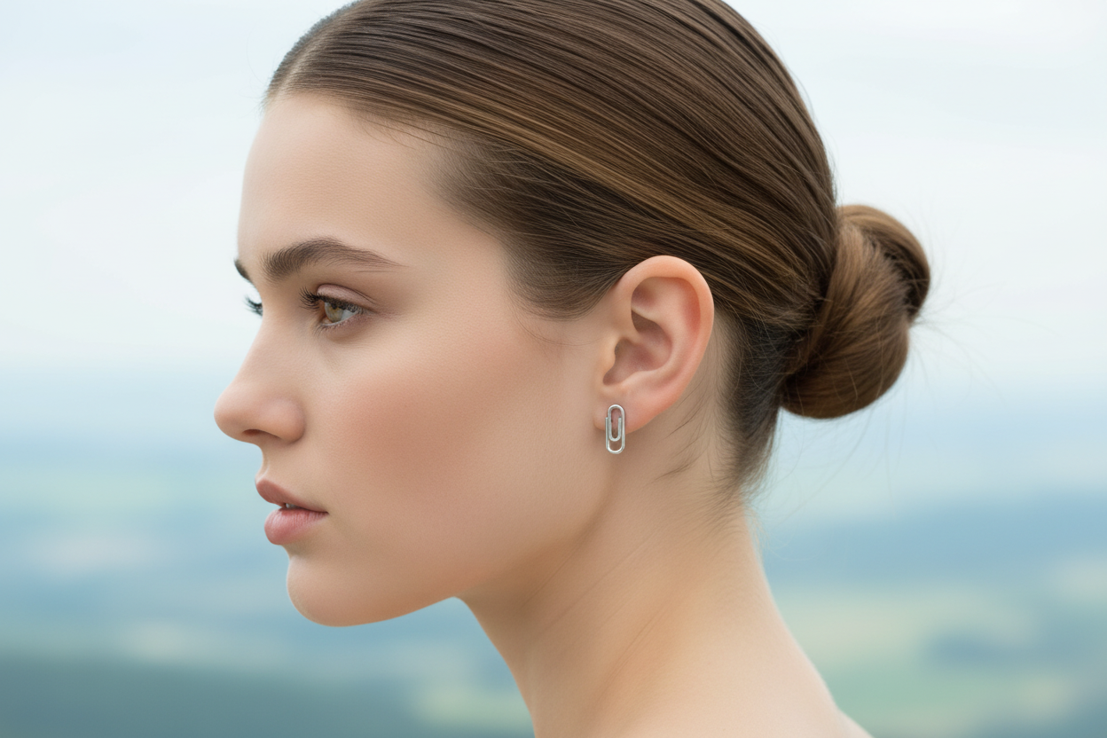 Paperclip Stud Earrings