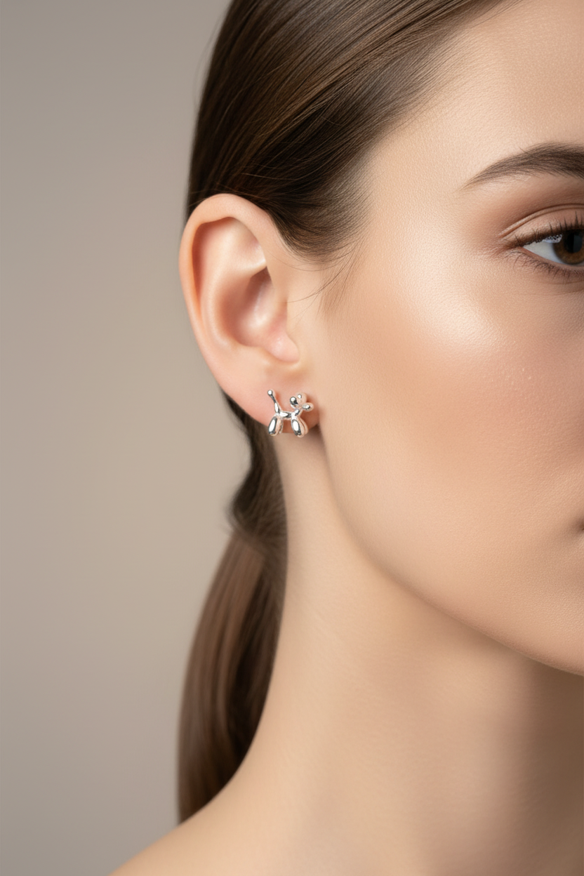 Balloon Dog Stud Earrings