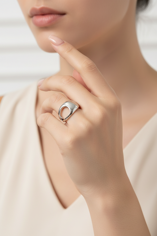 Abstract Adjustable Ring - Size M