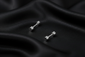 Dumbell Screw Back Stud Earrings