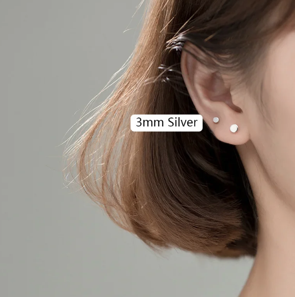 Dumbell Screw Back Stud Earrings
