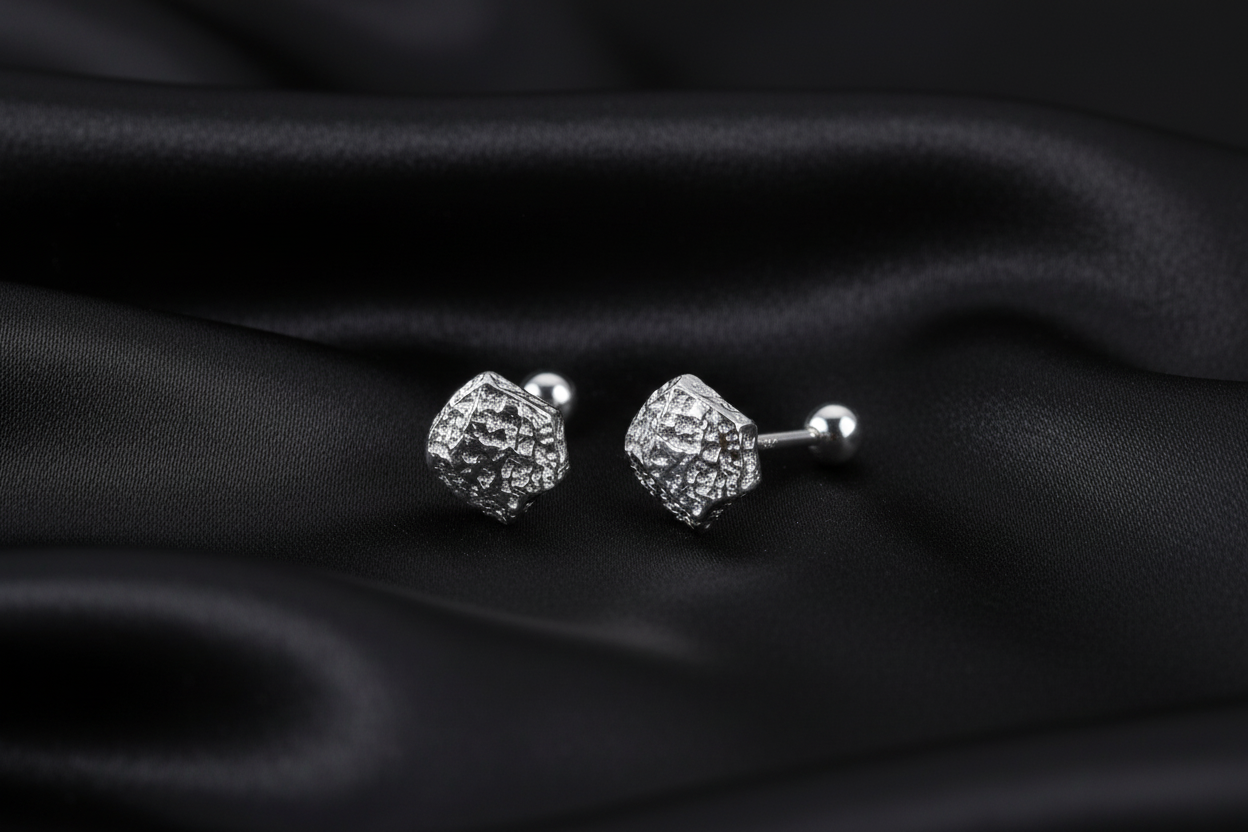 Articulated Shape Screw Back Stud Earrings