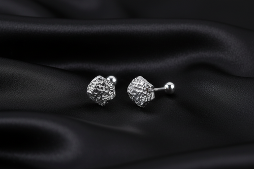 Articulated Shape Screw Back Stud Earrings