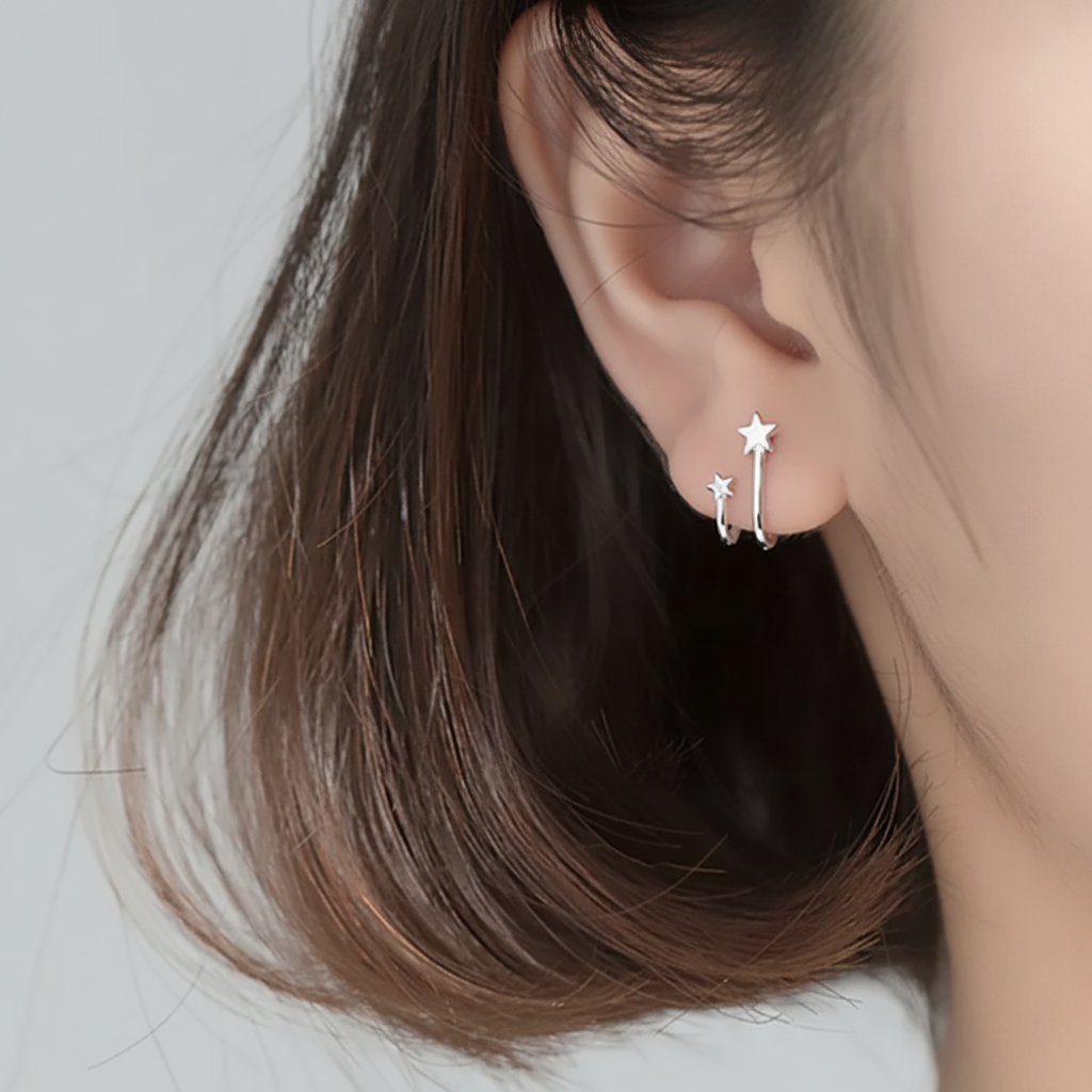 Double Star Stud Earrings