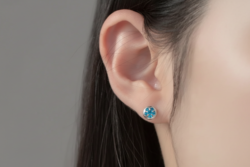 Christmas Tree & Snowflake Stud Earrings