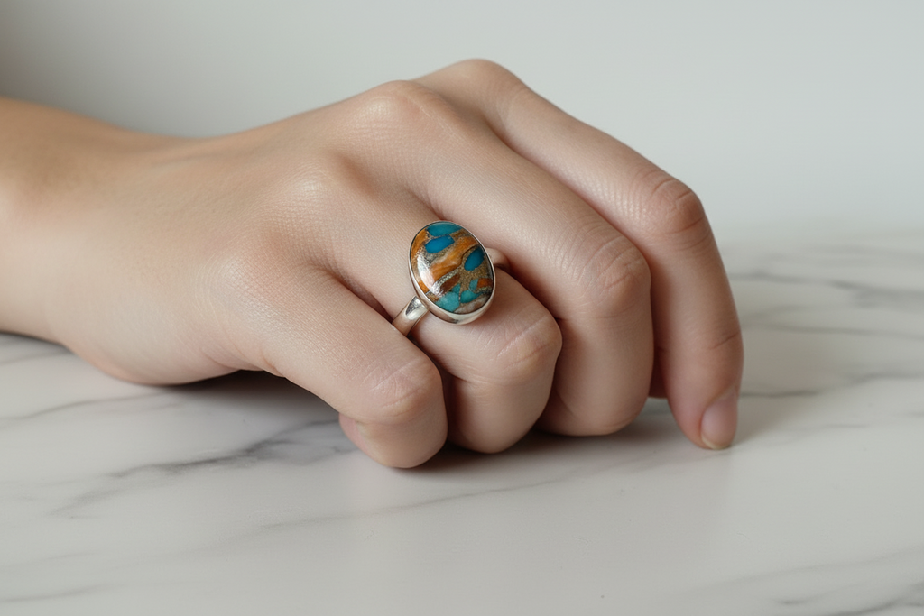 Oyster Turquoise Stoneset Ring