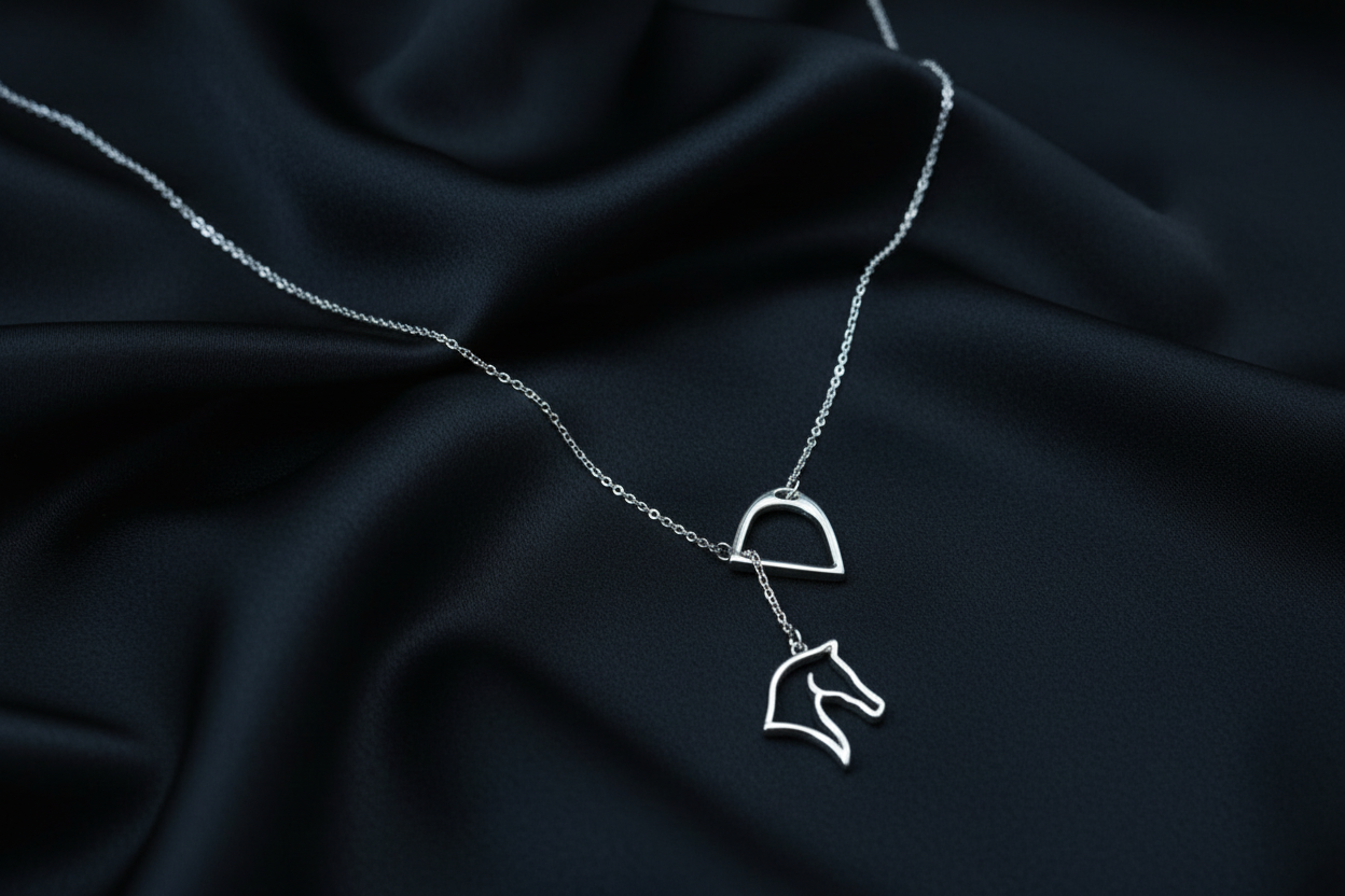 Stirrup & Horse Head Lariat Necklace