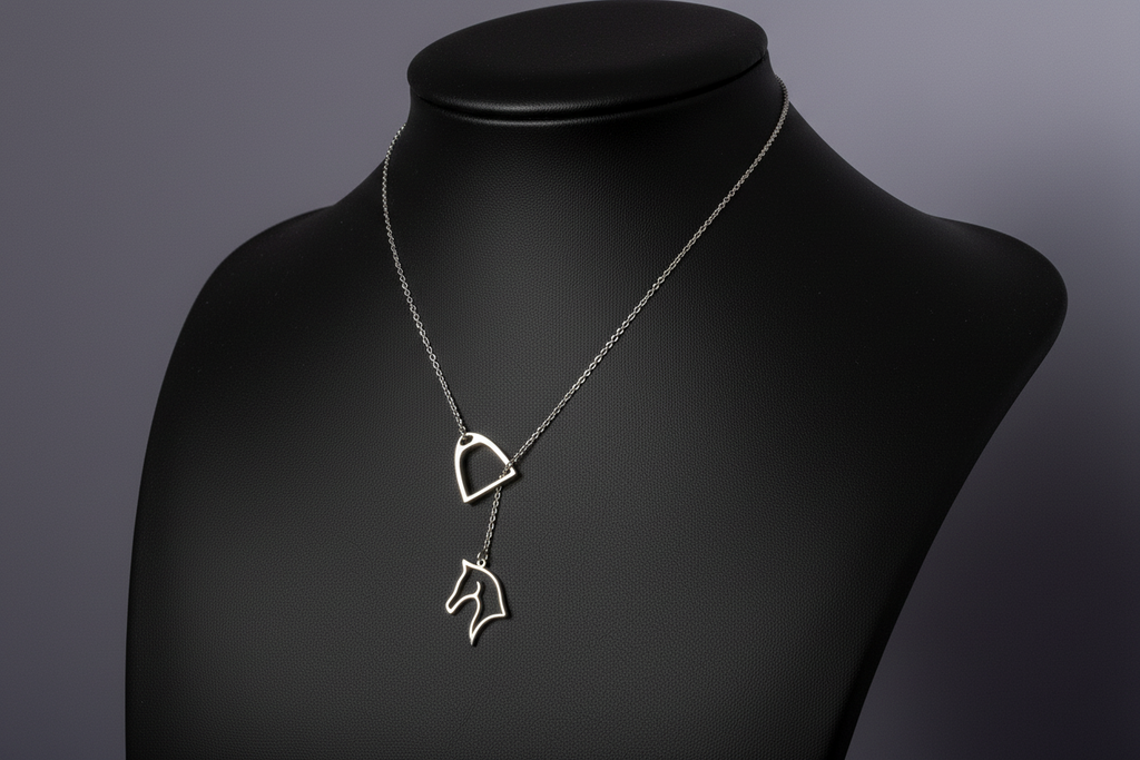 Stirrup & Horse Head Lariat Necklace