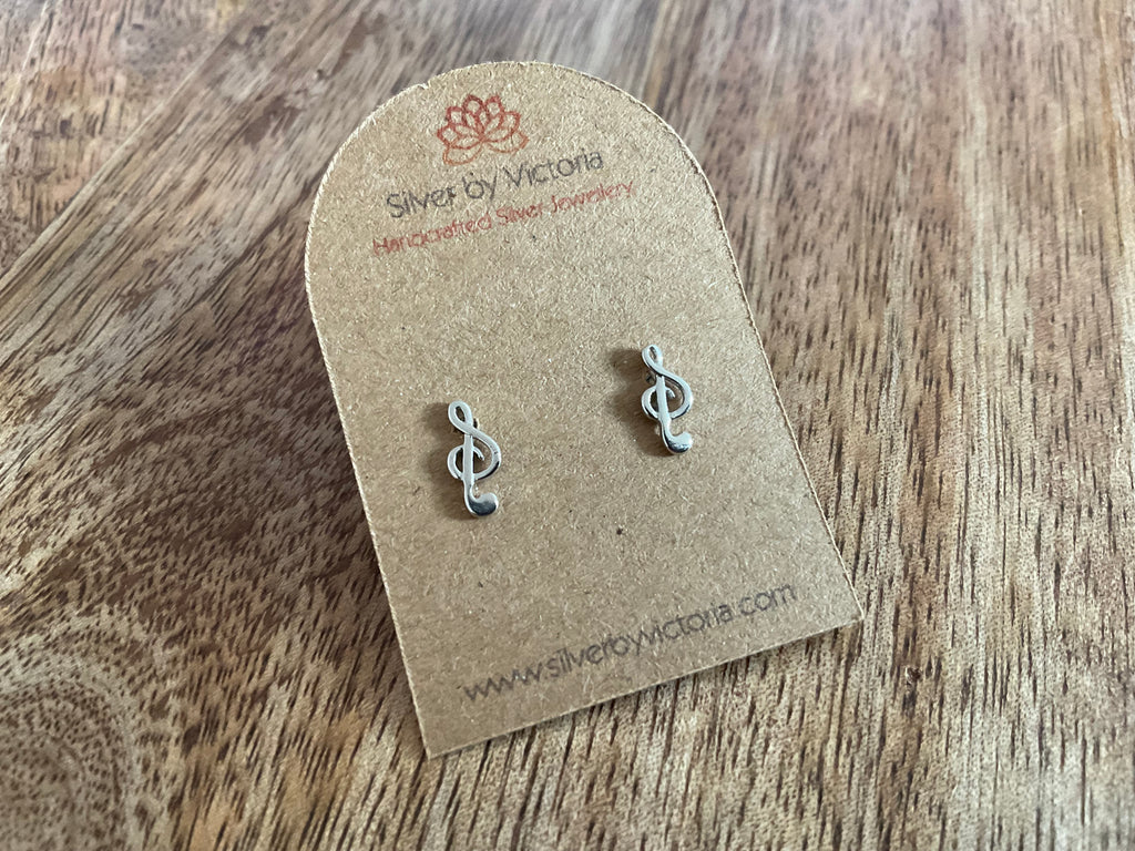 Treble Clef Stud Earrings