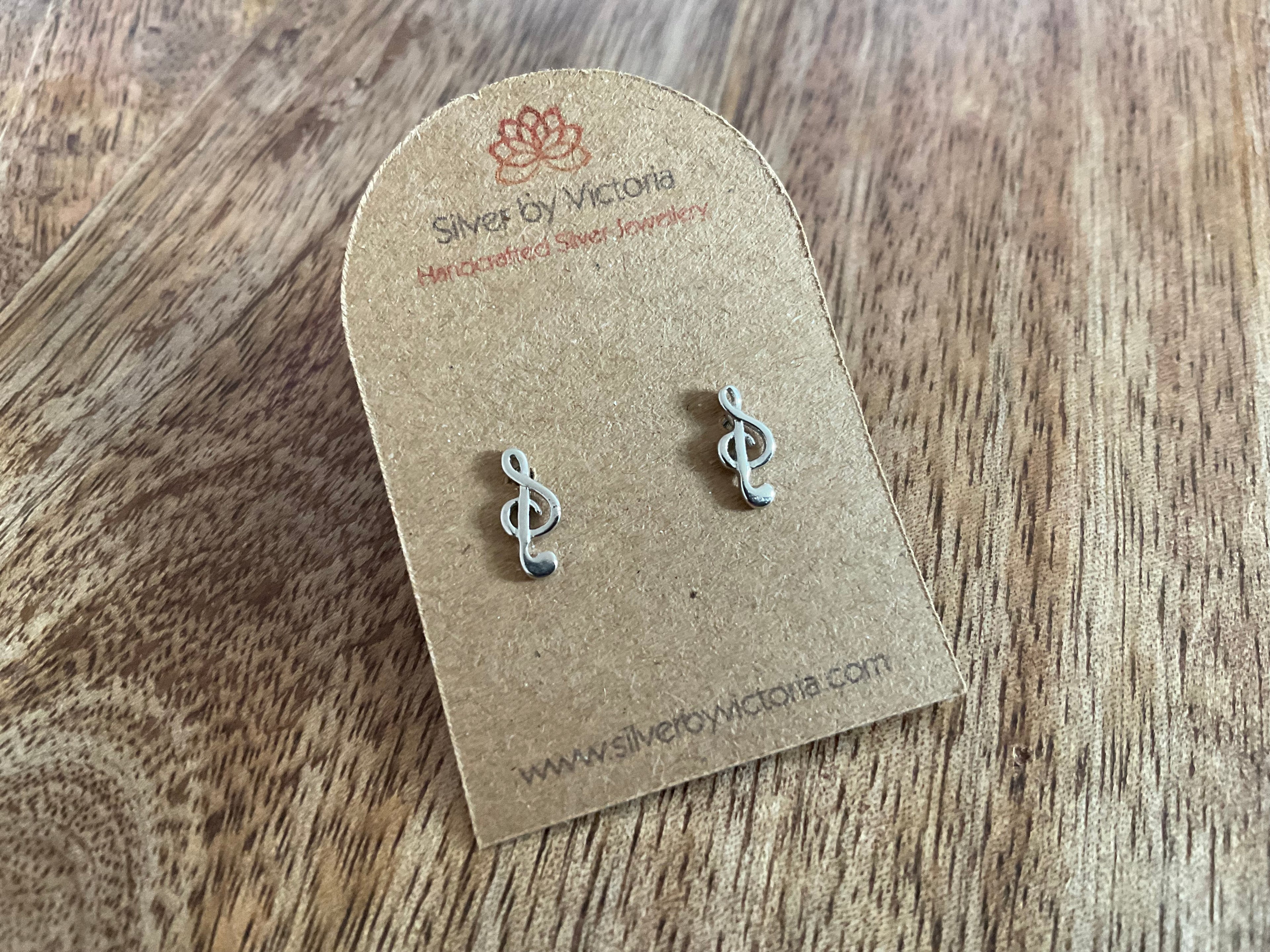Treble Clef Stud Earrings