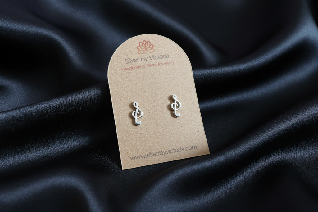 Treble Clef Stud Earrings