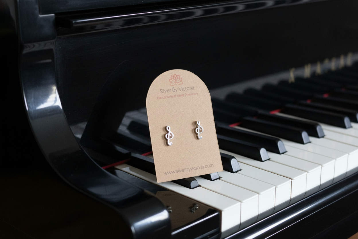 Treble Clef Stud Earrings