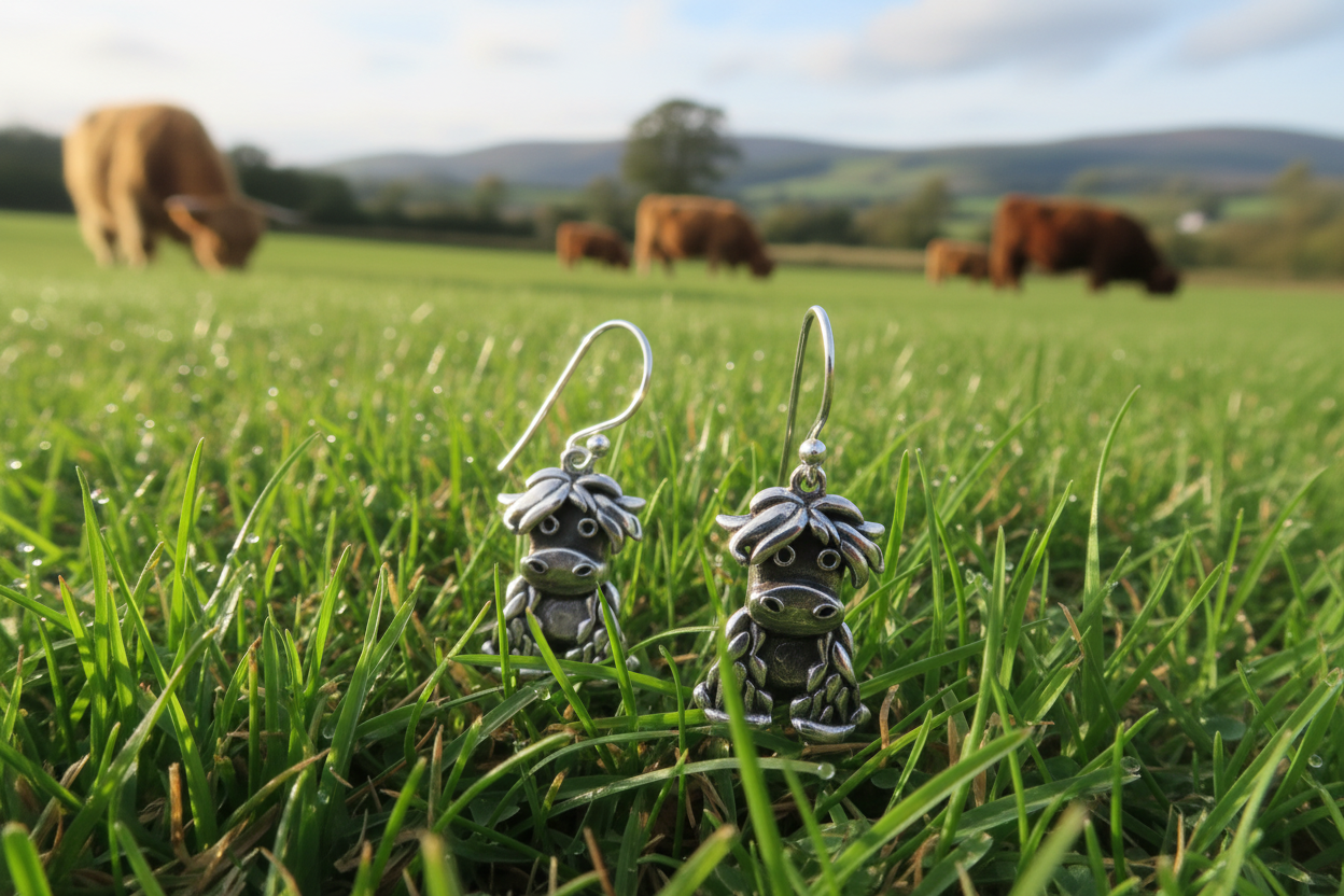 Highland Cow Dangle Earrings