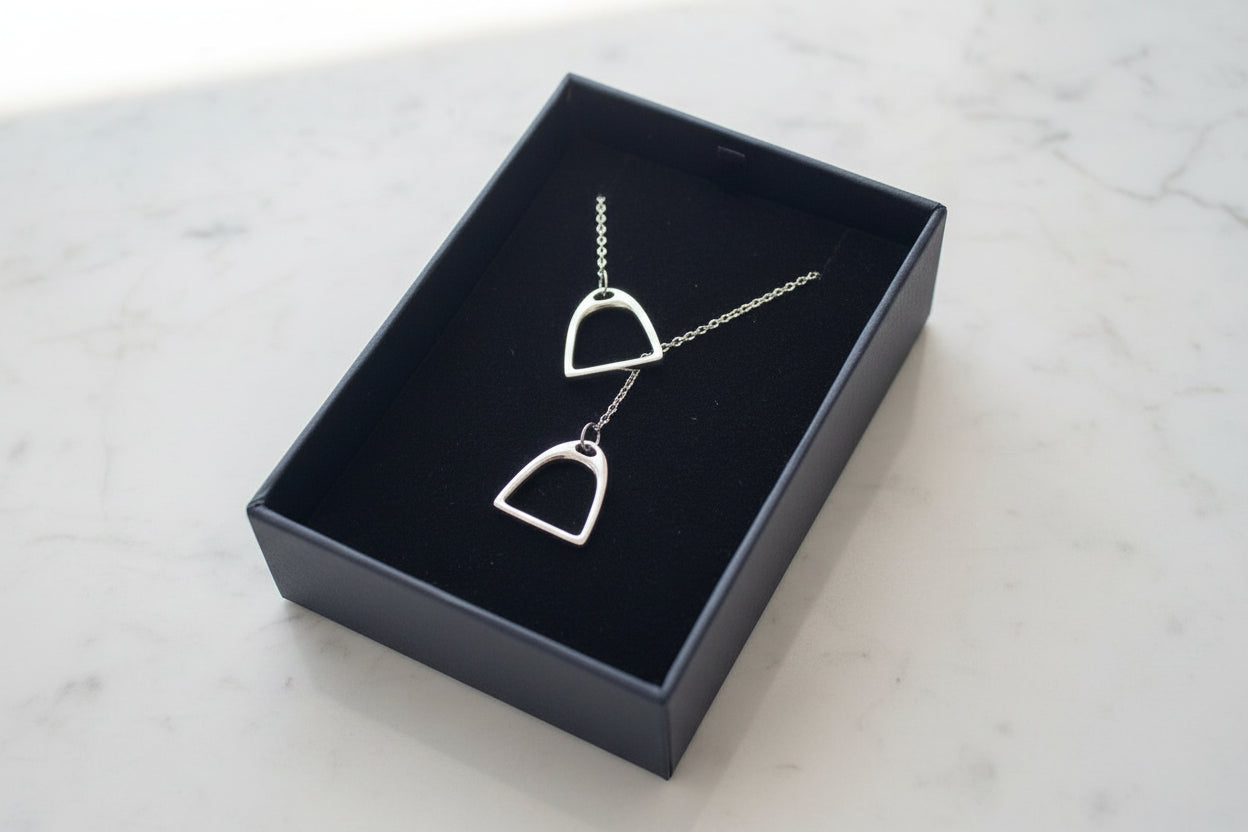 Double Stirrup Lariat Necklace