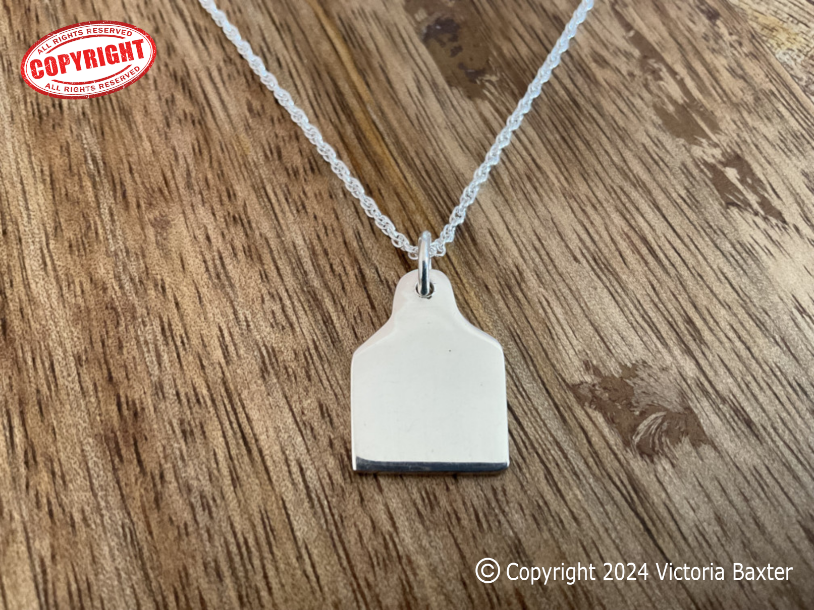 Cow Tag Pendant & Chain