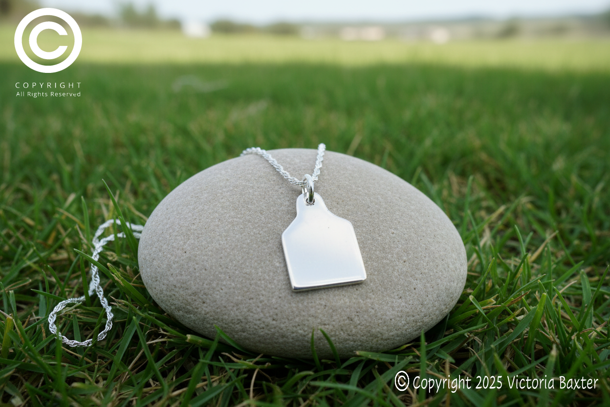 Cow Tag Pendant & Chain