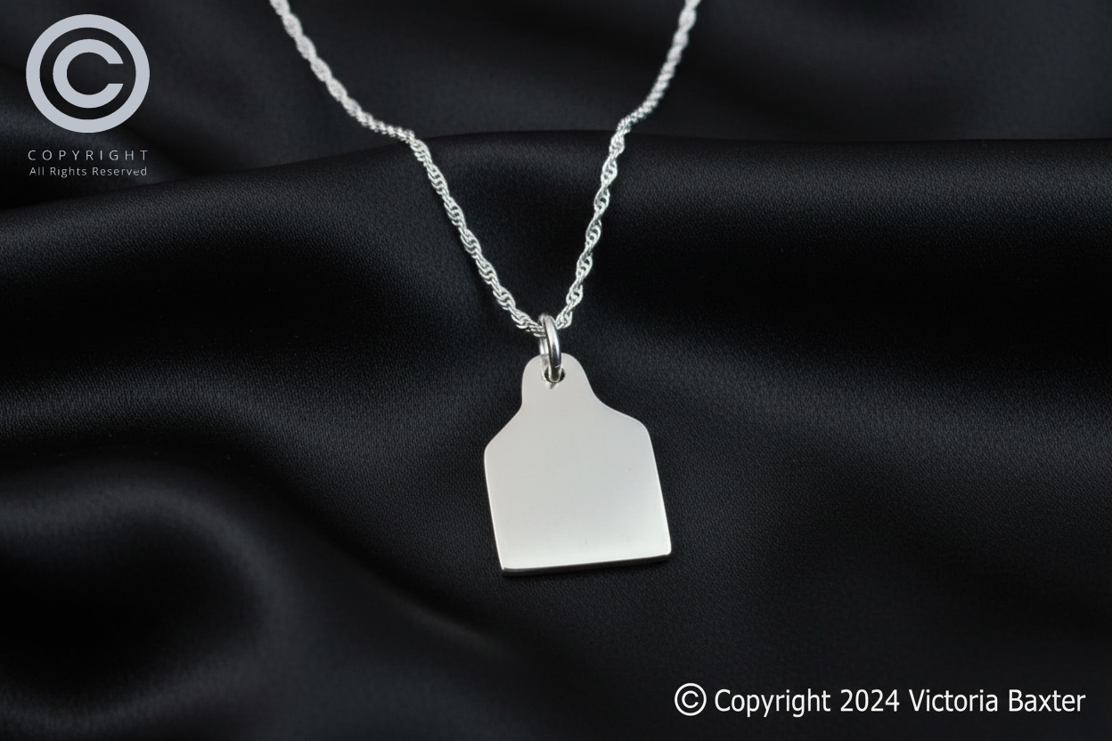 Cow Tag Pendant & Chain