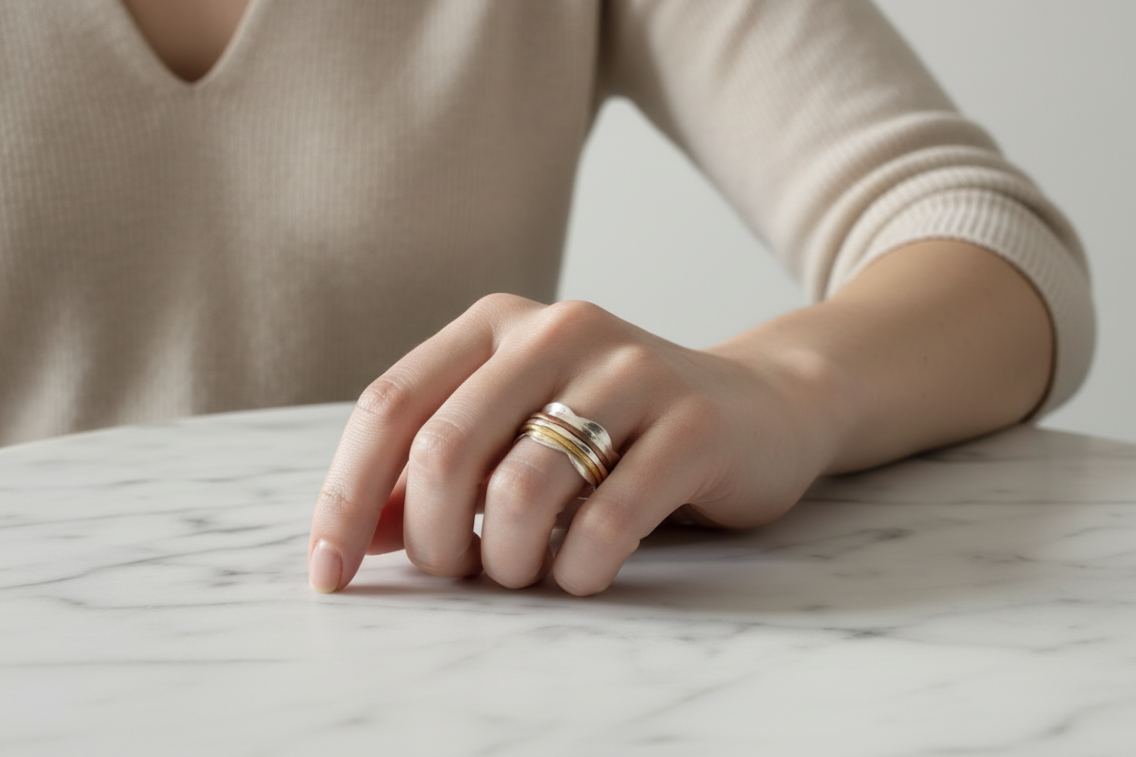 Frill Edge Spinner Ring