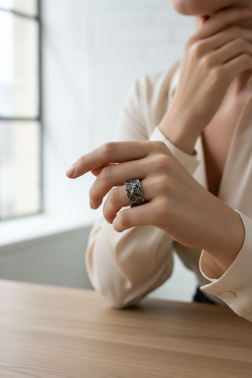 Bee Honeycomb Ring