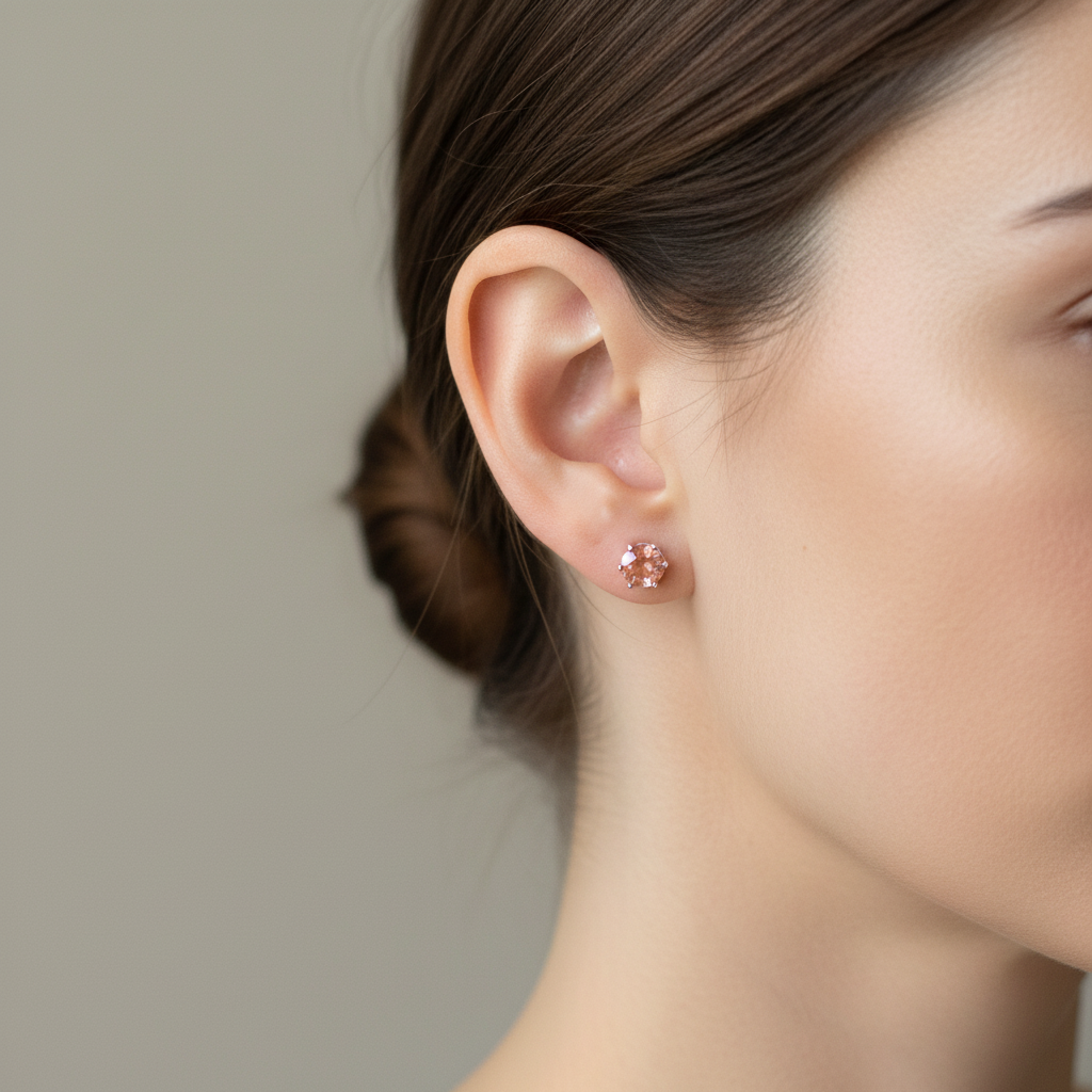 Sunstone Gemstone Stud Earrings