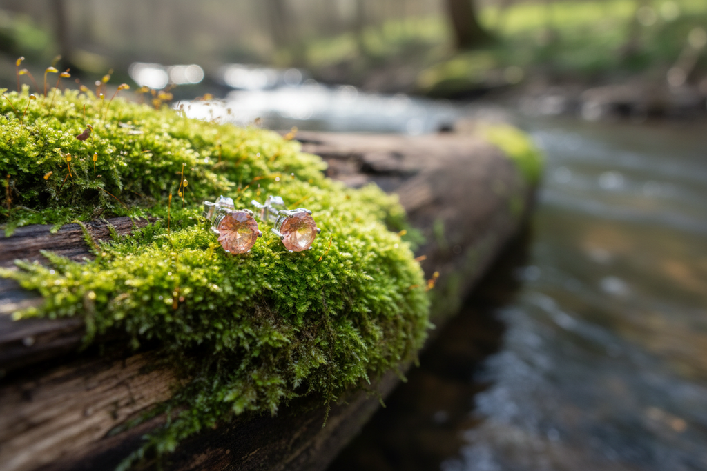 Sunstone Gemstone Stud Earrings