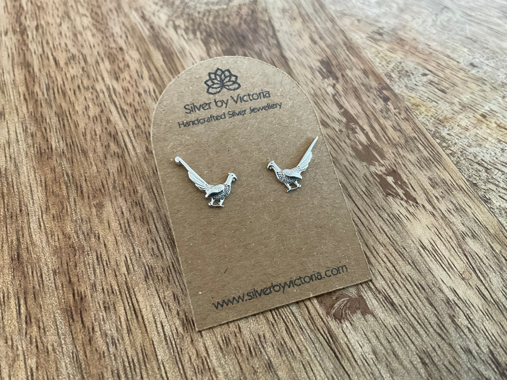 Pheasant Stud Earrings
