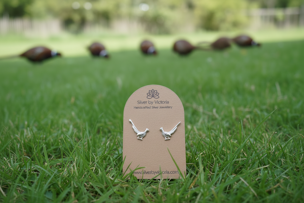 Pheasant Stud Earrings