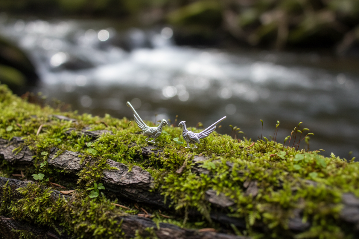 Pheasant Stud Earrings