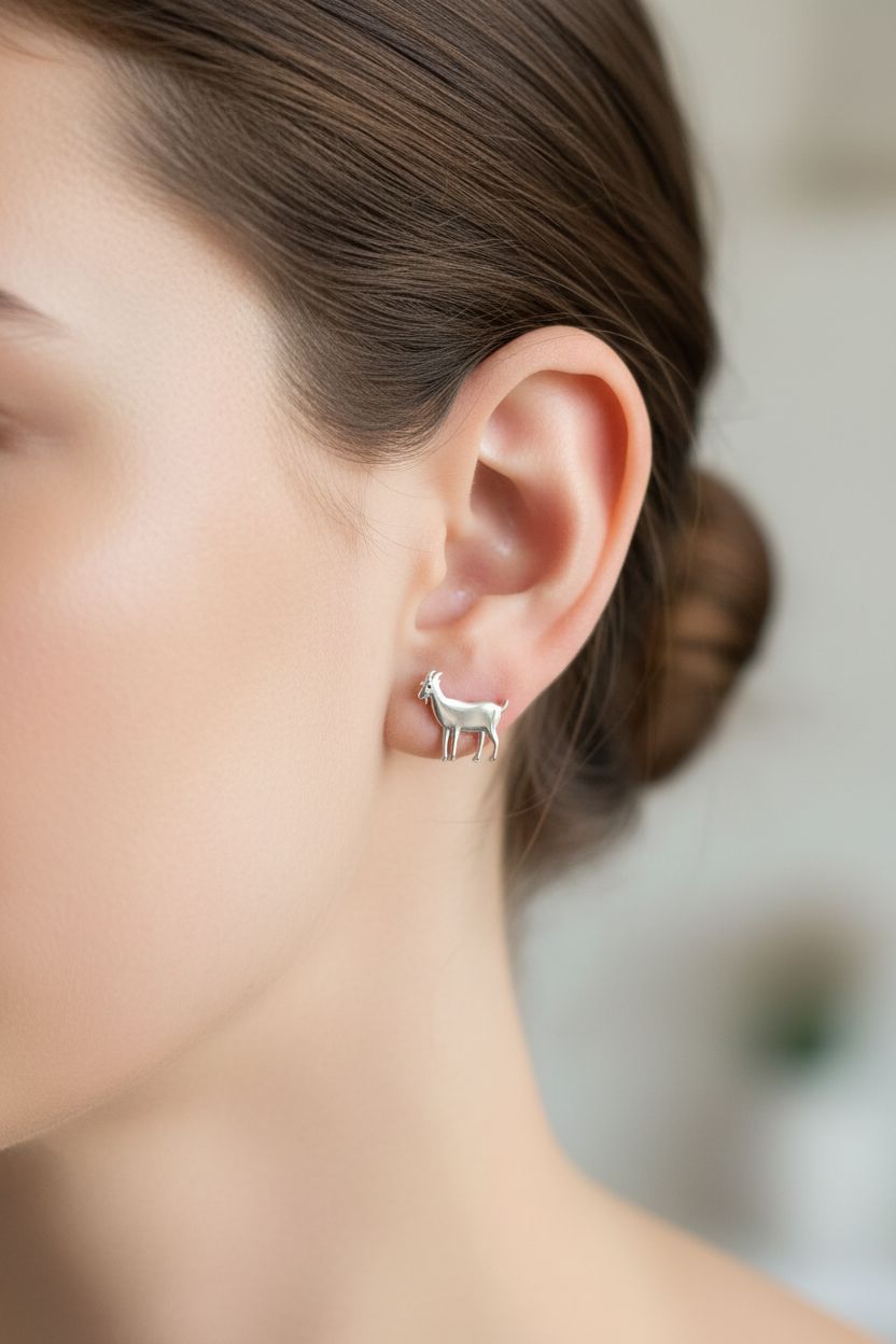 Goat Stud Earrings