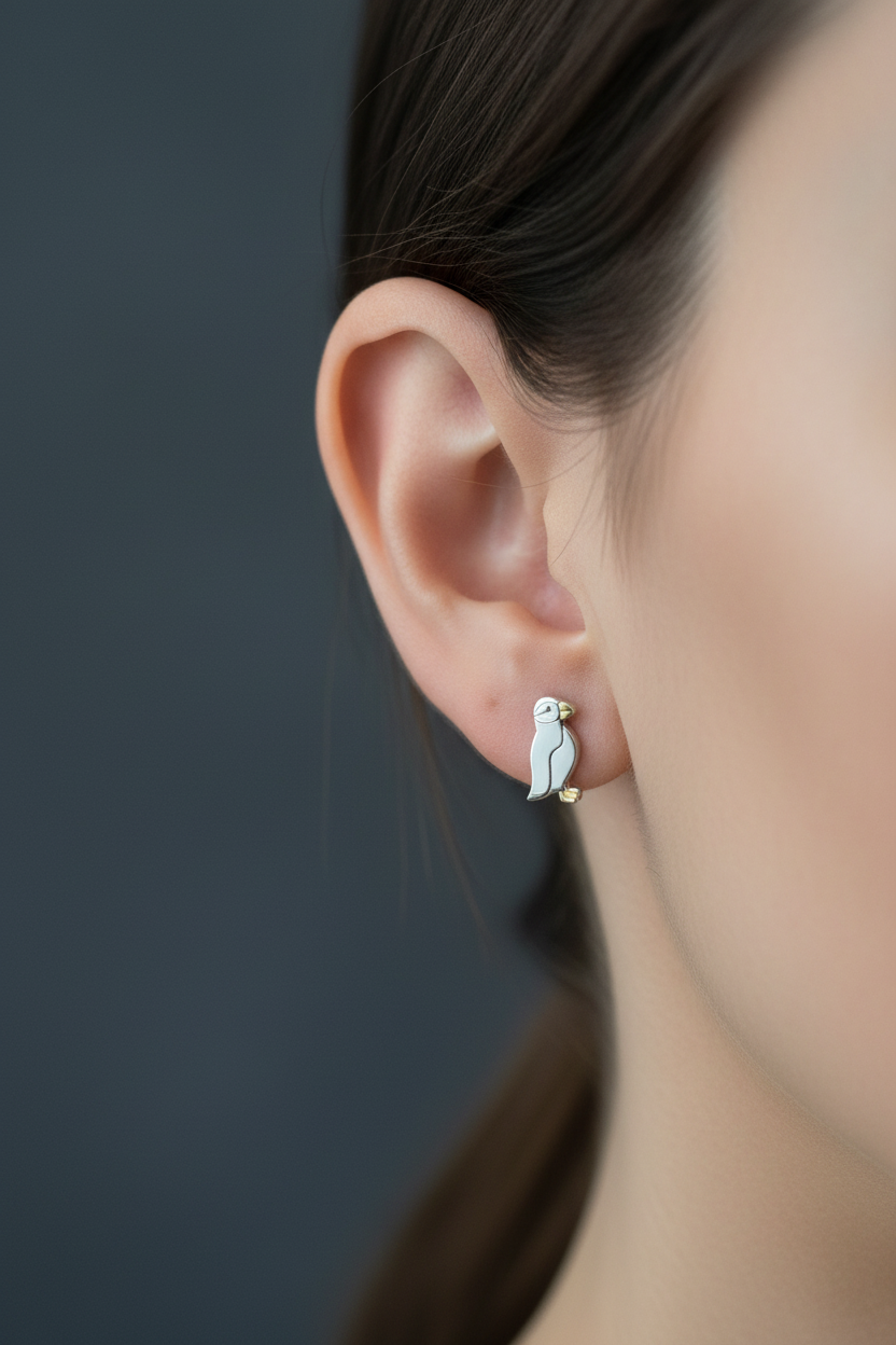 Puffin Stud Earrings