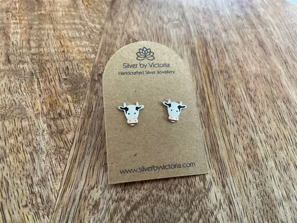 Friesian Cow Stud Earrings