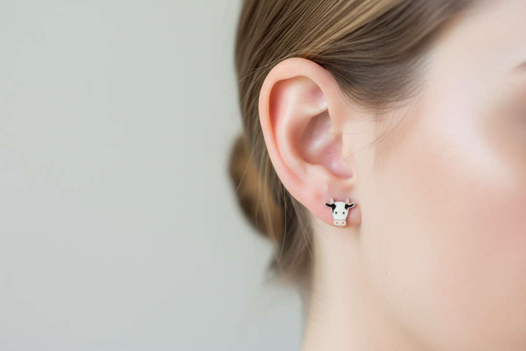 Friesian Cow Stud Earrings