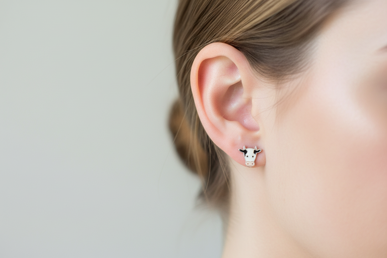 Friesian Cow Stud Earrings