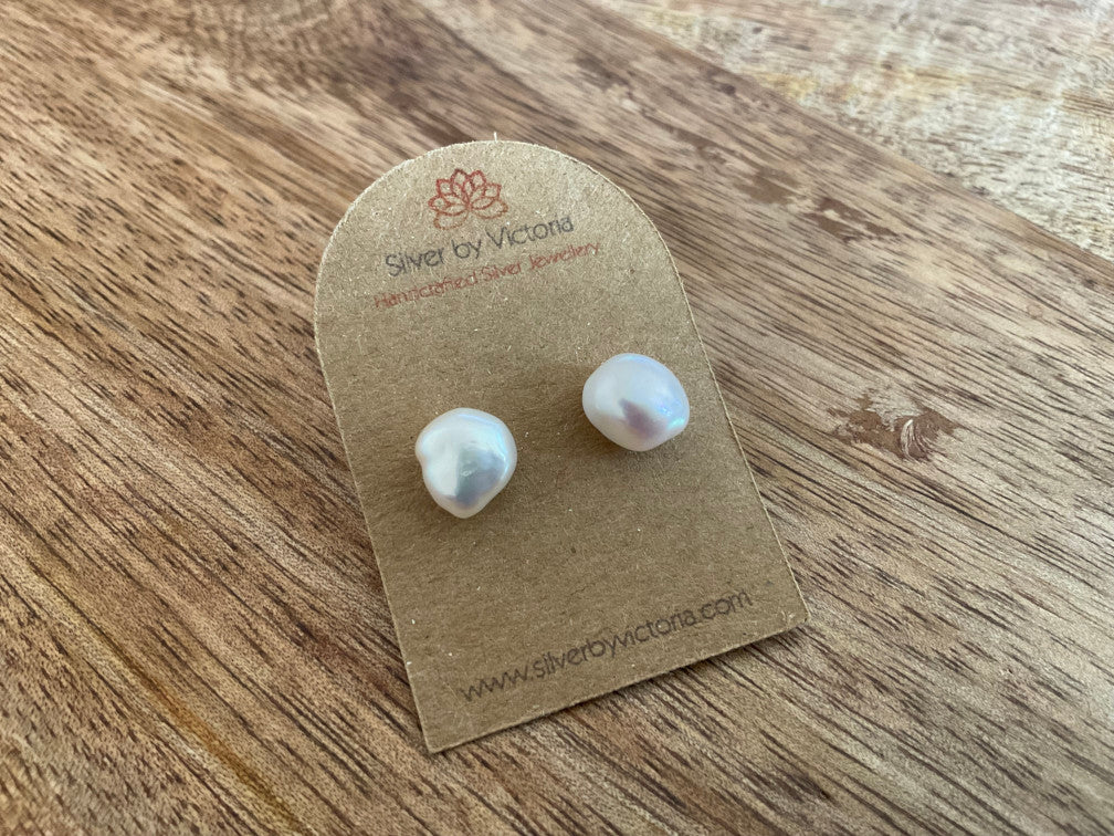 Baroque Pearl Stud Earrings